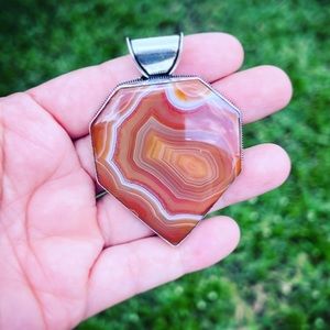 Silver Agate Pendant